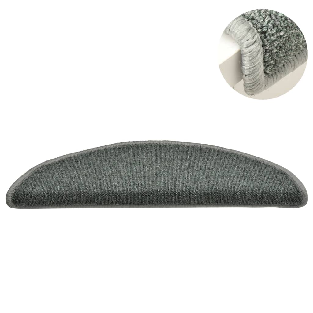 vidaXL Stufenmatten 15 Stk. 56x17x3 cm Dunkelgrün Halbrund