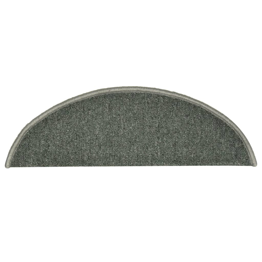 vidaXL Stufenmatten 15 Stk. 56x17x3 cm Dunkelgrün Halbrund