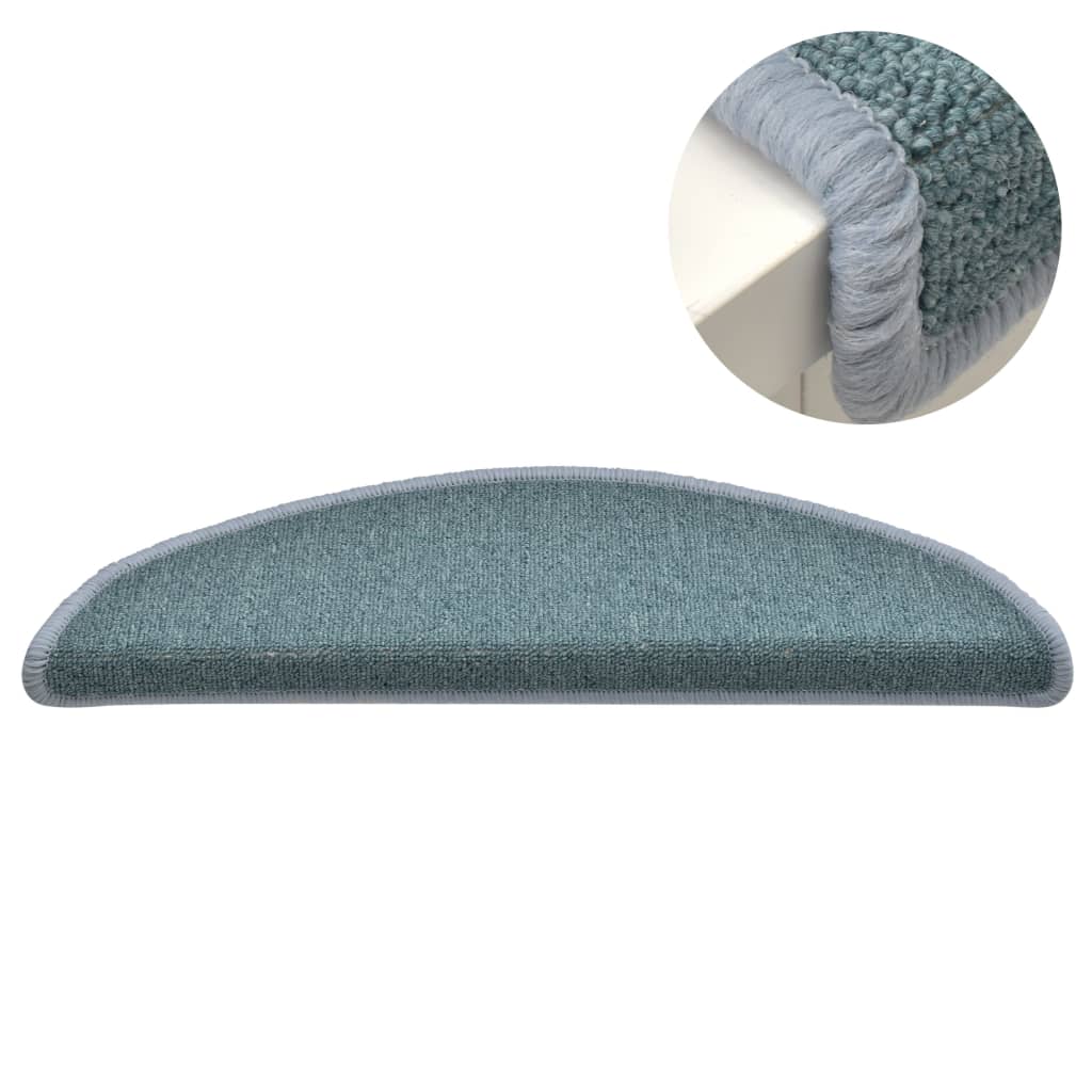 vidaXL Stufenmatten 15 Stk. 56x17x3 cm Seeblau Halbrund