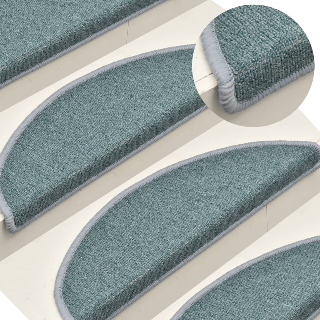 vidaXL Stufenmatten 15 Stk. 56x17x3 cm Seeblau Halbrund
