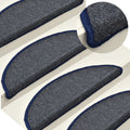 vidaXL Stufenmatten 15 Stk. 56x17x3 cm Dunkelgrau und Blau Halbrund