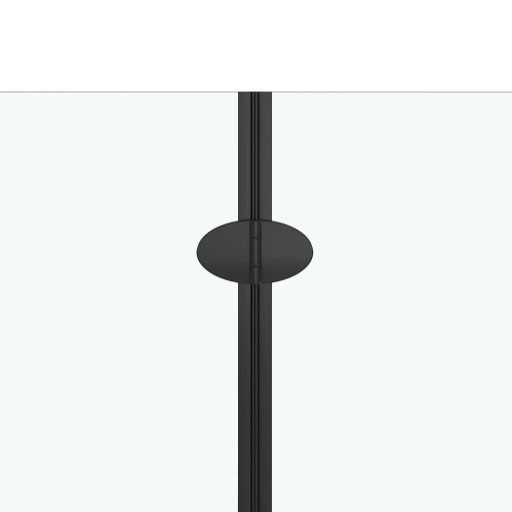 vidaXL Faltbare Duschkabine 3 Paneele ESG 130x138 cm Schwarz