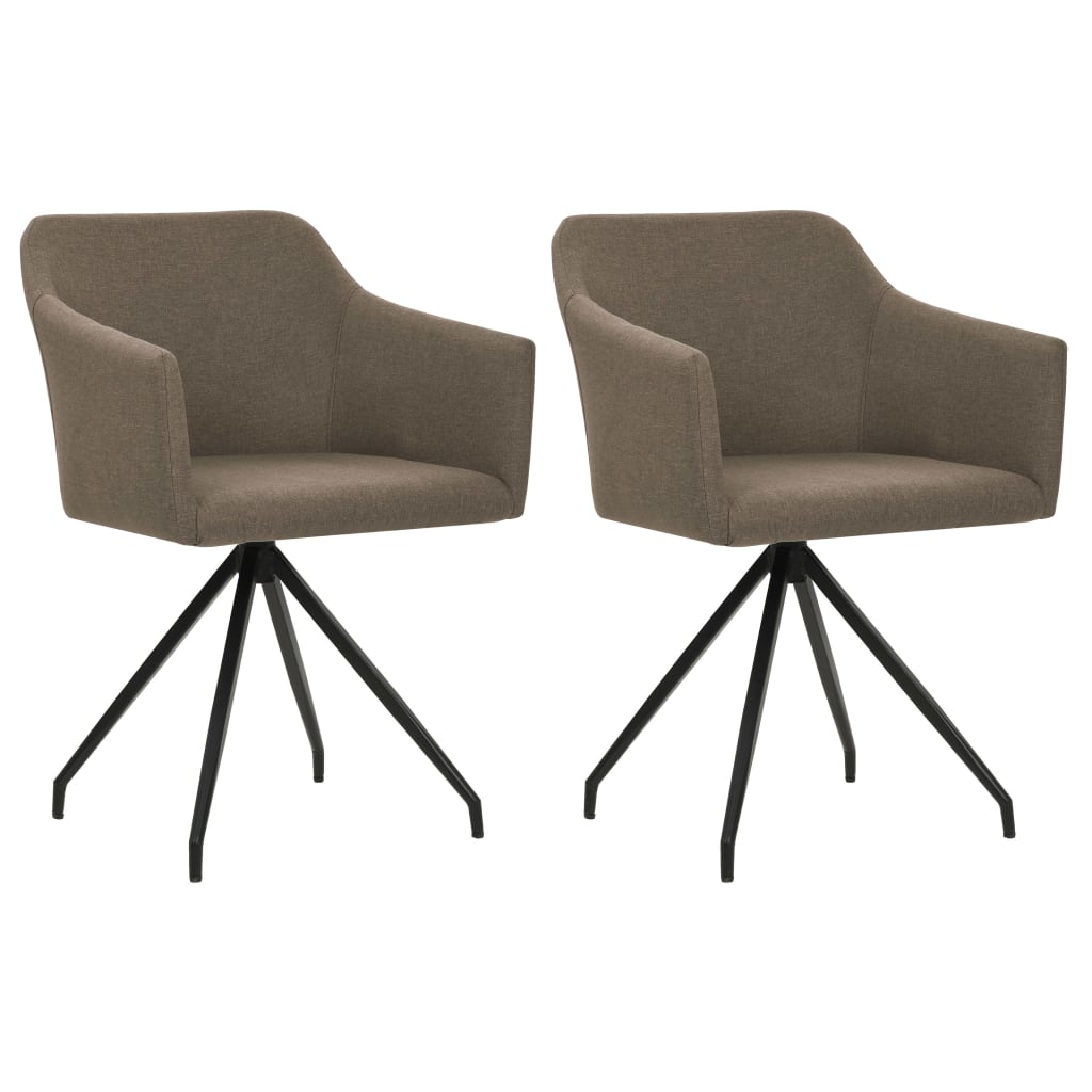 vidaXL Esszimmerstühle 2 Stk. Drehbar Taupe Stoff