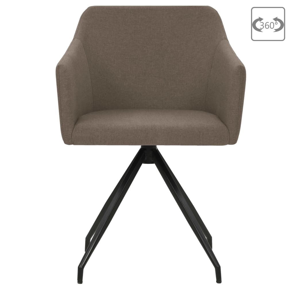 vidaXL Esszimmerstühle 2 Stk. Drehbar Taupe Stoff