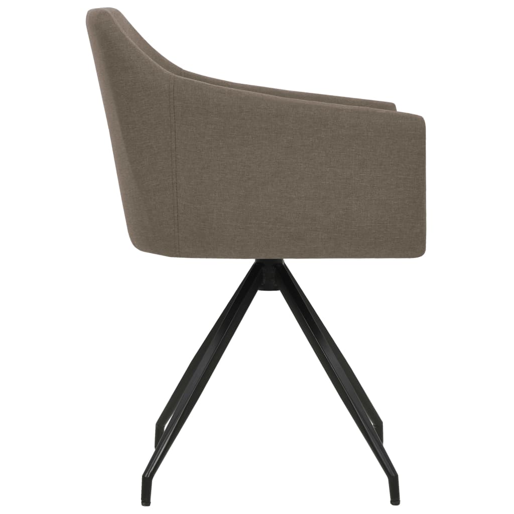 vidaXL Esszimmerstühle 2 Stk. Drehbar Taupe Stoff
