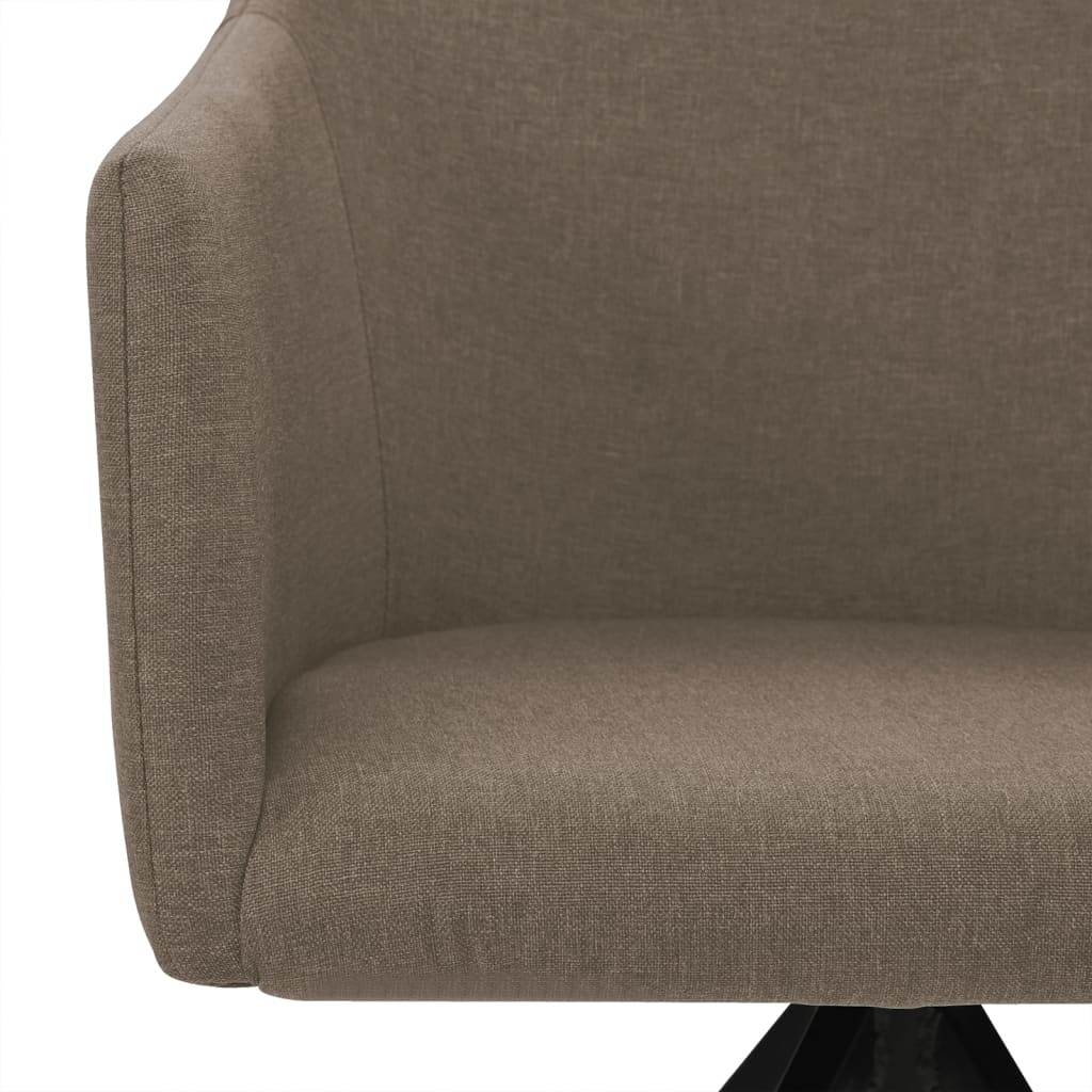 vidaXL Esszimmerstühle 2 Stk. Drehbar Taupe Stoff