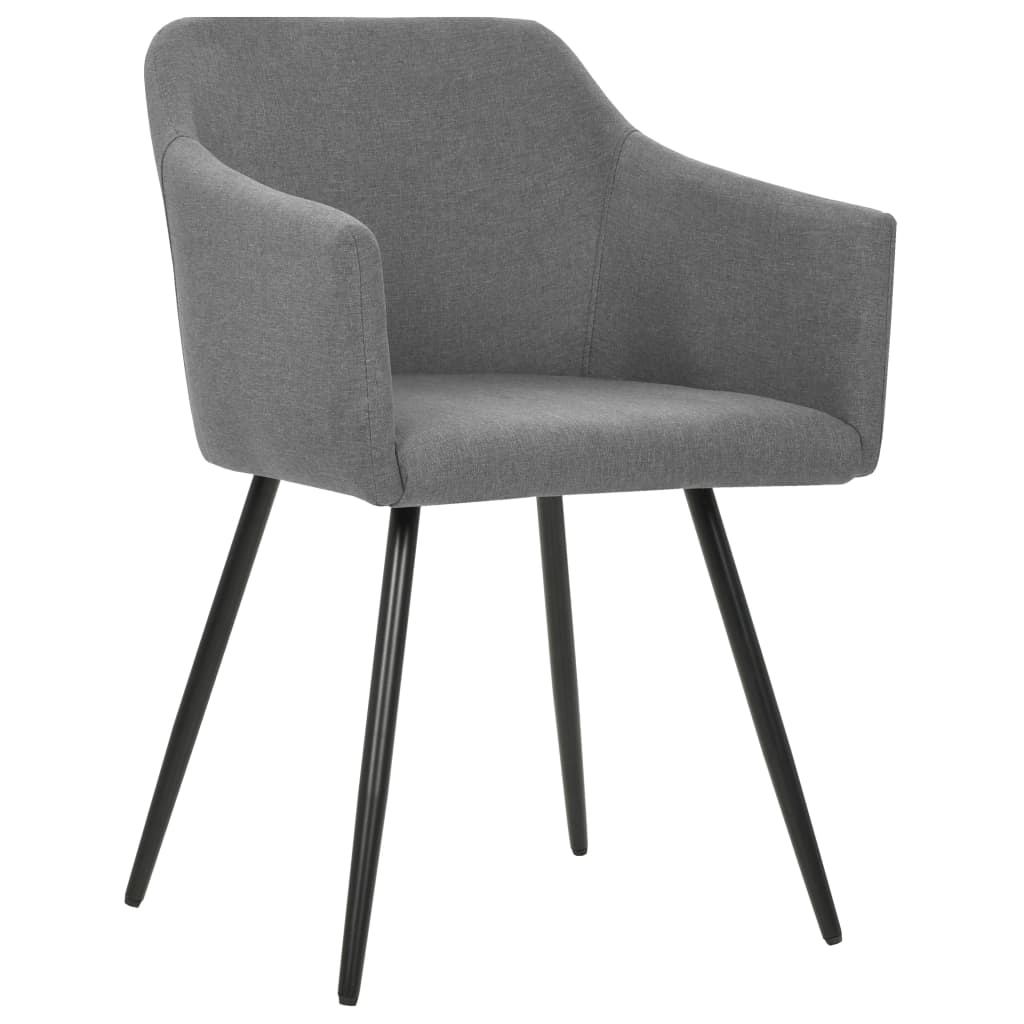 vidaXL Esszimmerstühle 2 Stk. Hellgrau Stoff