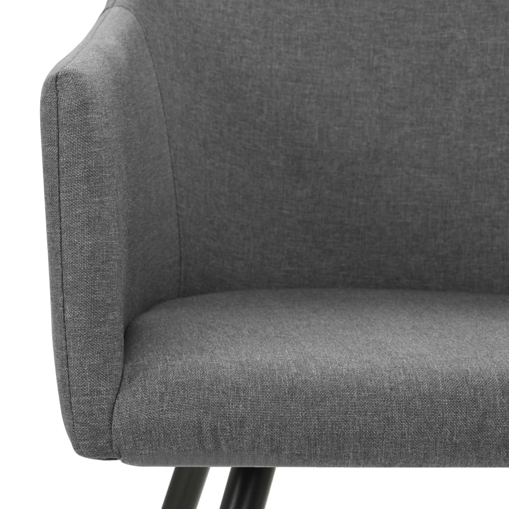 vidaXL Esszimmerstühle 2 Stk. Hellgrau Stoff