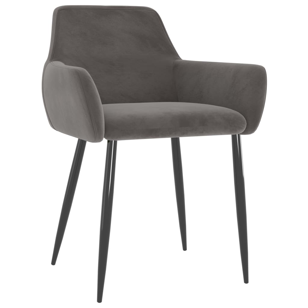 vidaXL Esszimmerstühle 2 Stk. Dunkelgrau Samt
