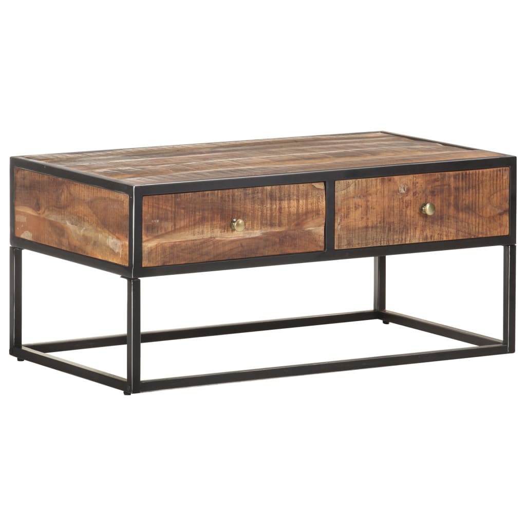 vidaXL Couchtisch 90x50x40 cm Raues Akazienholz