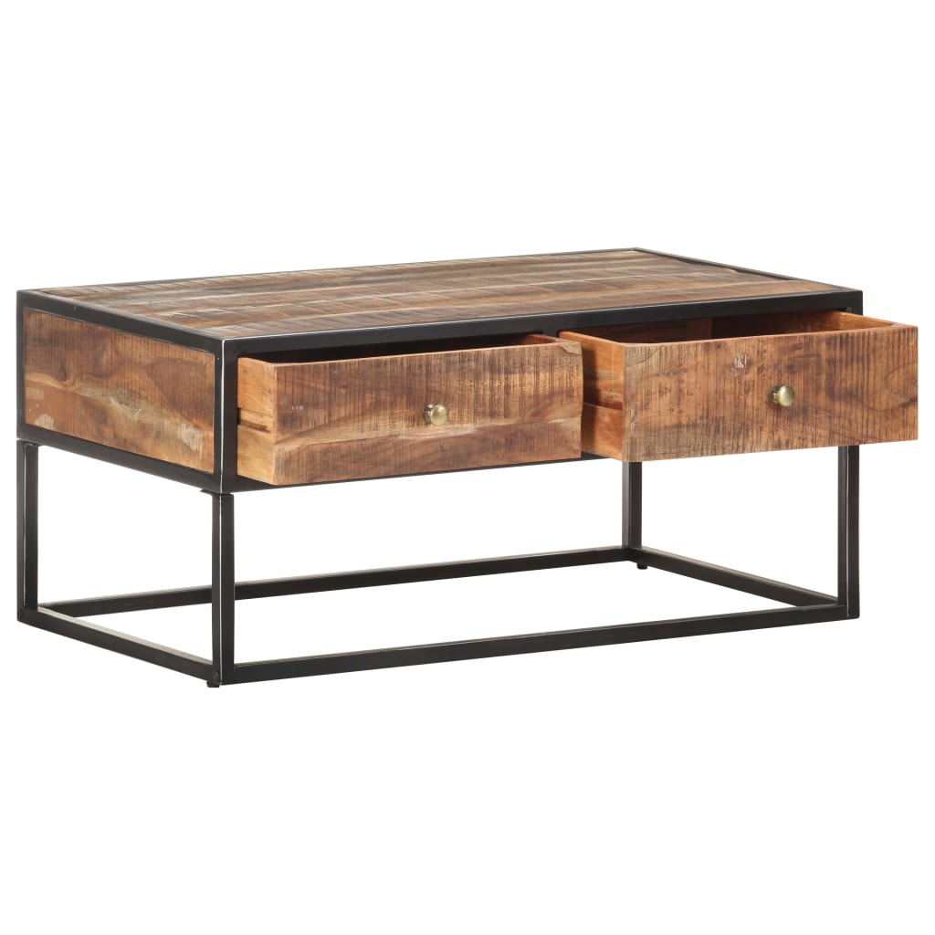 vidaXL Couchtisch 90x50x40 cm Raues Akazienholz