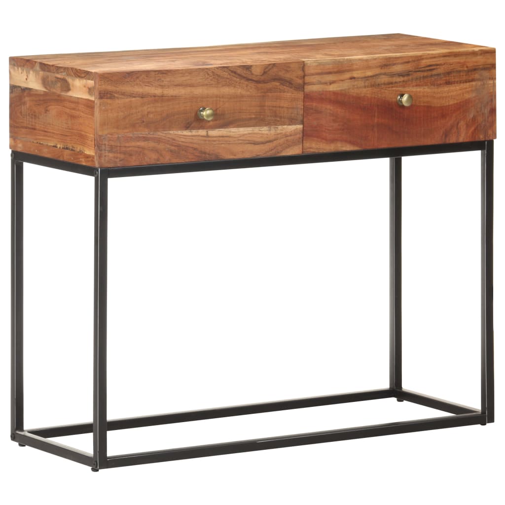 vidaXL Konsolentisch 90x35x75 cm Raues Akazienholz