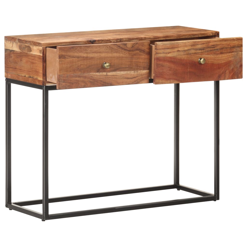 vidaXL Konsolentisch 90x35x75 cm Raues Akazienholz