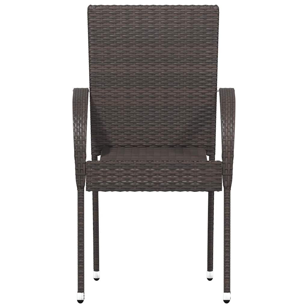 vidaXL Stapelbare Gartenstühle 4 Stk. Poly Rattan Braun