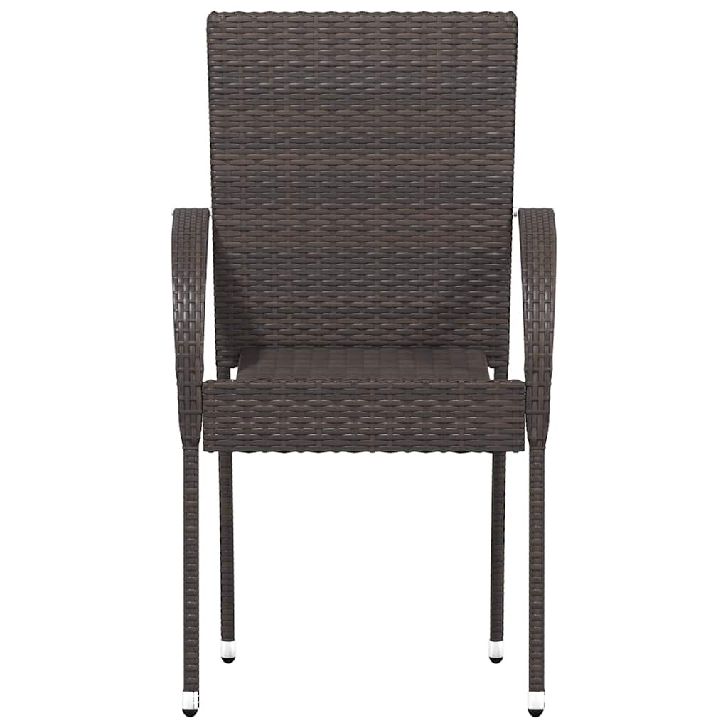 vidaXL Stapelbare Gartenstühle 6 Stk. Poly Rattan Braun