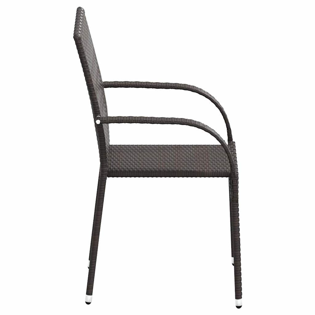 vidaXL Stapelbare Gartenstühle 6 Stk. Poly Rattan Braun