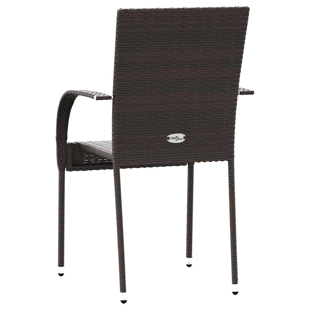 vidaXL Stapelbare Gartenstühle 6 Stk. Poly Rattan Braun