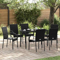 vidaXL Stapelbare Gartenstühle 6 Stk. Poly Rattan Braun