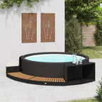 vidaXL Whirlpool-Umrandung Schwarz Poly Rattan & Massivholz Akazie