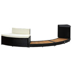 vidaXL Whirlpool-Umrandung Schwarz Poly Rattan & Massivholz Akazie