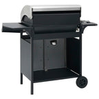 vidaXL Gasgrill 4+1 Flammen Schwarz und Silbern Stahl & Edelstahl