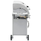 vidaXL Gasgrill 4+1 Flammen Silbern Edelstahl