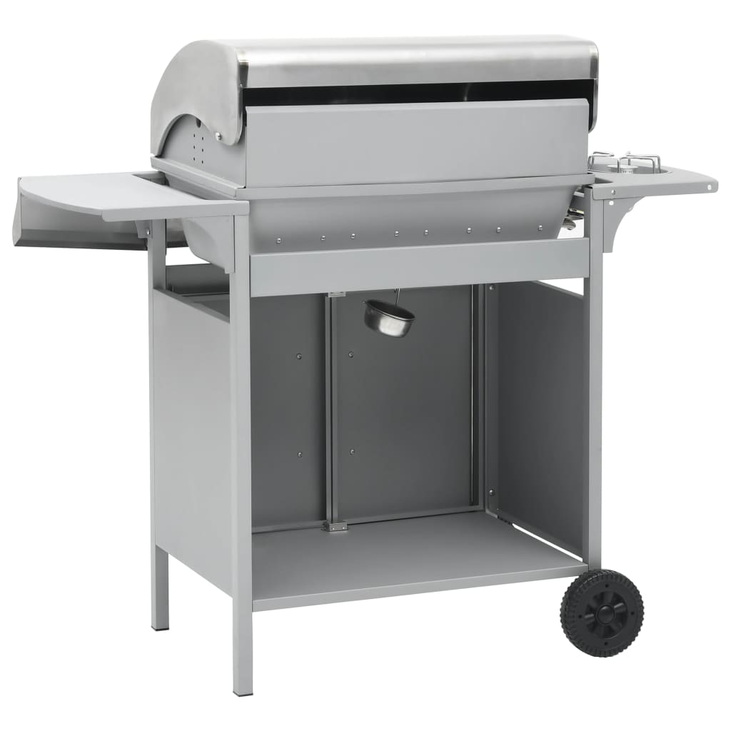 vidaXL Gasgrill 4+1 Flammen Silbern Edelstahl