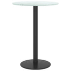 vidaXL Tischplatte Weiß Ø30x0,8 cm Hartglas in Marmoroptik