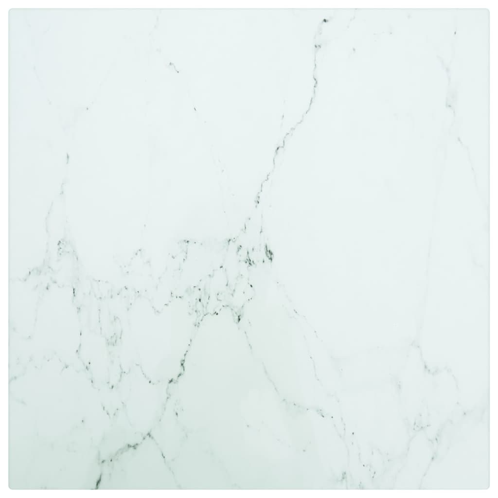 vidaXL Tischplatte Weiß 30x30 cm 6 mm Hartglas in Marmoroptik