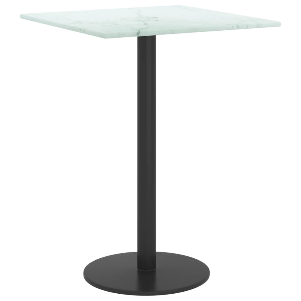 vidaXL Tischplatte Weiß 30x30 cm 6 mm Hartglas in Marmoroptik
