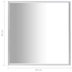 vidaXL Spiegel Silbern 60x60 cm