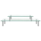 vidaXL Monitorständer 2-stufig Transparent Glas