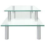 vidaXL Monitorständer 2-stufig Transparent Glas