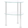 vidaXL Beistelltisch mit 2 Ablagen Transparent 38x38x50 cm Hartglas