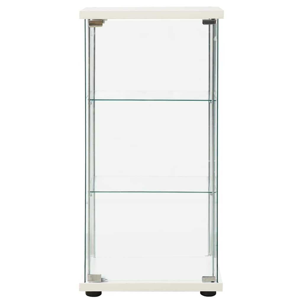 vidaXL Vitrine Hartglas Weiß