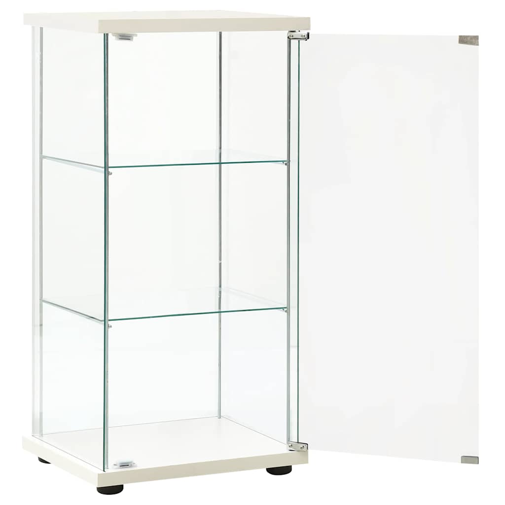 vidaXL Vitrine Hartglas Weiß