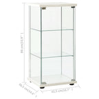 vidaXL Vitrine Hartglas Weiß