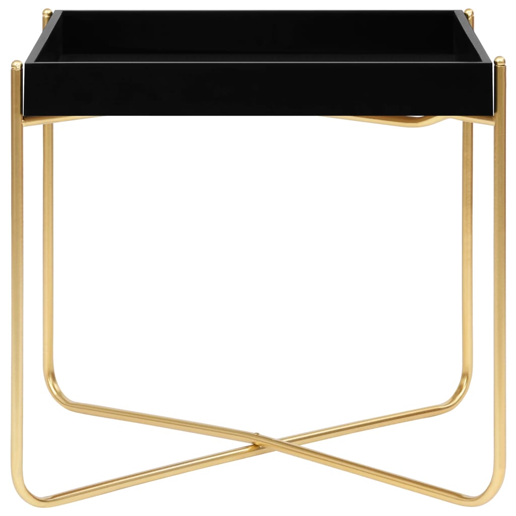 vidaXL Beistelltisch Schwarz und Golden 38x38x38,5 cm MDF