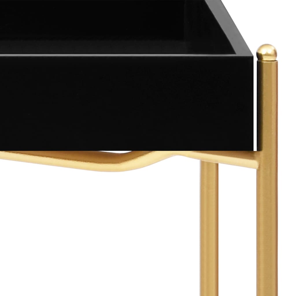 vidaXL Beistelltisch Schwarz und Golden 38x38x38,5 cm MDF