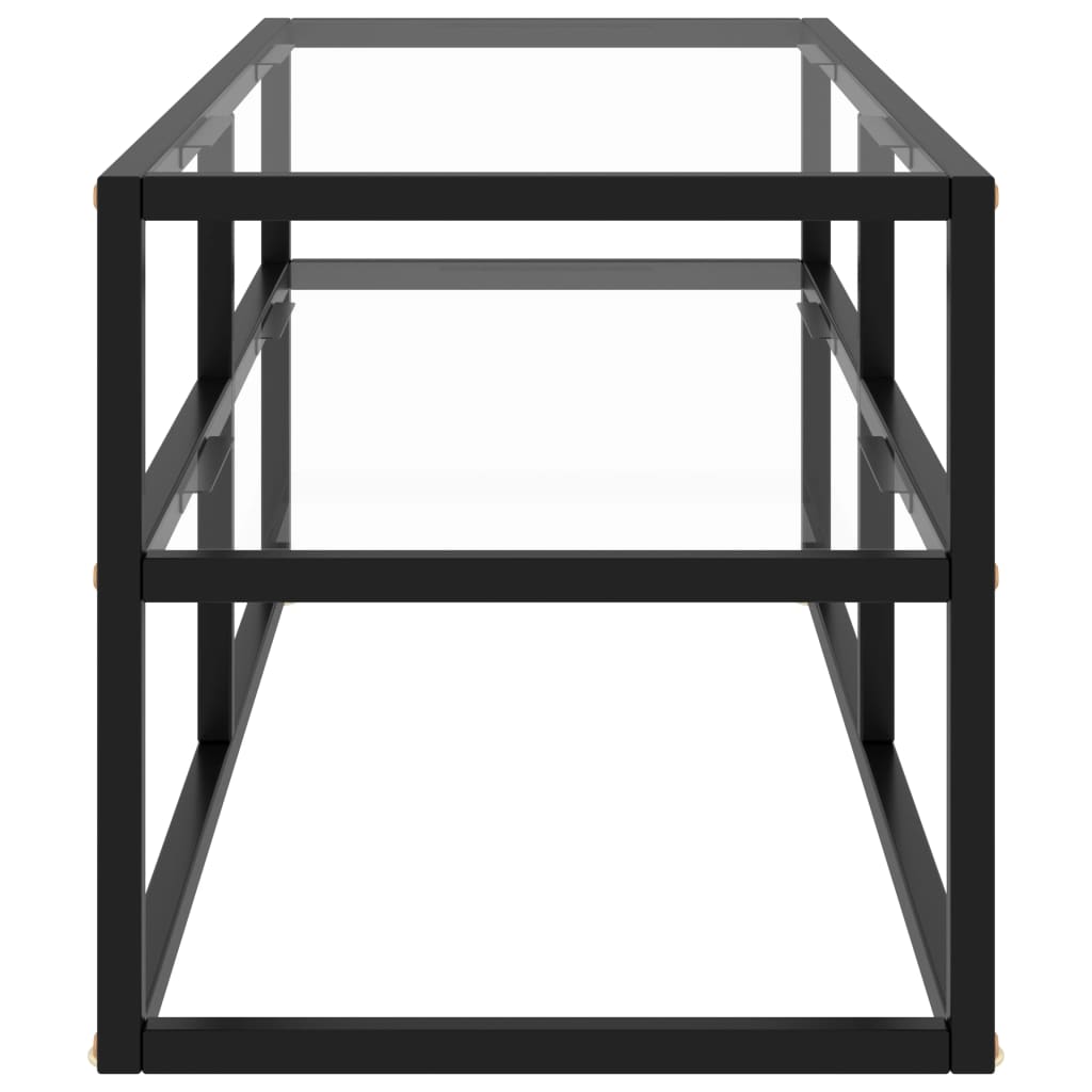 vidaXL TV-Schrank Schwarz mit Hartglas 100x40x40 cm