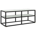 vidaXL TV-Schrank Schwarz mit Hartglas Marmor-Optik 100x40x40 cm