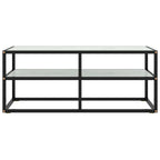 vidaXL TV-Schrank Schwarz mit Hartglas Marmor-Optik 100x40x40 cm