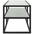 vidaXL TV-Schrank Schwarz mit Hartglas Marmor-Optik 100x40x40 cm