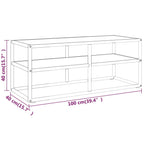 vidaXL TV-Schrank Schwarz mit Hartglas Marmor-Optik 100x40x40 cm