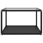 vidaXL Couchtisch Transparent und Schwarz 60x60x35 cm Hartglas
