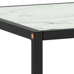 vidaXL Couchtisch Schwarz mit Weißem Glas Marmor-Optik 90x90x50 cm