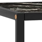 vidaXL Couchtisch Schwarz mit Schwarzem Glas Marmor-Optik 90x90x50 cm