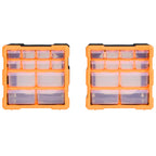 vidaXL Multi-Schubladen-Organizer 2 Stk. 12 Schubladen 26,5x16x26 cm