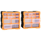 vidaXL Multi-Schubladen-Organizer 2 Stk. 12 Schubladen 26,5x16x26 cm