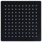 vidaXL Regenbrause Edelstahl 20x20 cm Quadrat Schwarz